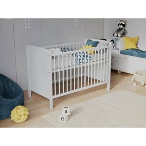 LOVE FOR SLEEP Timon Cot Bed 120x60cm with Aloe Vera mattress (White) - White