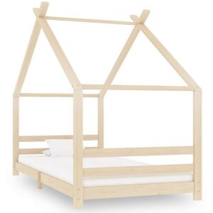 SWEIKO Kids Bed Frame Solid Pine Wood 90x200 cm FF289609UK