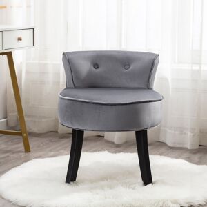 QHJ - Velvet Chair Upholstered Dresser Chair Modern Bedroom Chair Gray