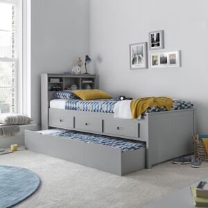 BEDMASTER Venus Grey Guest Bed With Drawers And Spring Mattress