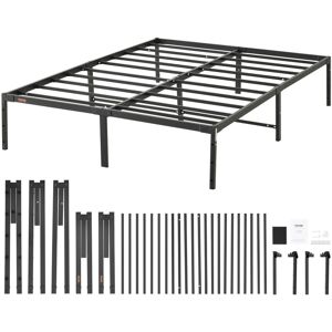 VEVOR 14 Inch Full Metal Bed Frame Platform, No Box Spring Needed, 1500 lbs Loading Capacity Embedded Heavy Duty Mattress Foundation with Steel Slat