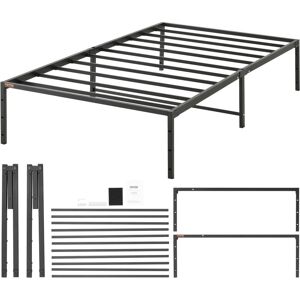 14 Inch Twin Metal Bed Frame Platform, No Box Spring Needed, Embedded Mattress Foundation with Steel Slat Support, Easy Assembly, Noise Free - Vevor