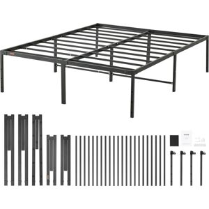 VEVOR 18 Inch Queen Metal Bed Frame Platform, No Box Spring Needed, 1500 lbs Loading Capacity Embedded Heavy Duty Mattress Foundation with Steel Slat