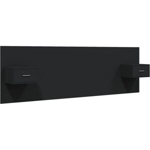 Bed Headboard with Cabinets Black Engineered Wood Vidaxl Black