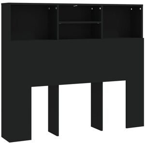 Headboard Cabinet Black 120x19x103.5 cm Vidaxl Black