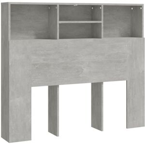 Headboard Cabinet Concrete Grey 120x19x103.5 cm Vidaxl Grey