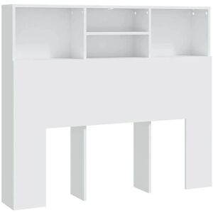 Headboard Cabinet White 120x19x103.5 cm Vidaxl White