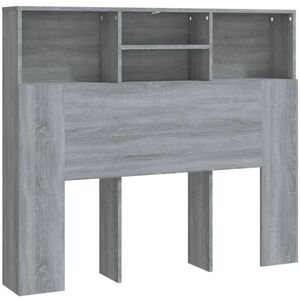 Headboard Cabinet Grey Sonoma 120x19x103.5 cm vidaXL - Grey
