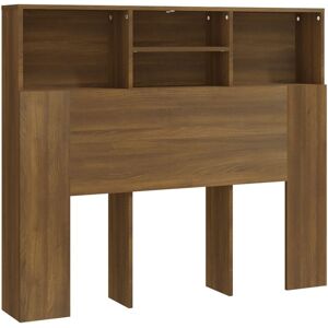 Headboard Cabinet Brown Oak 120x19x103.5 cm vidaXL - Brown