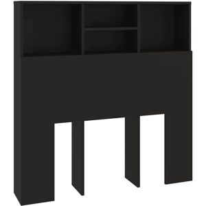 Headboard Cabinet Black 100x19x103.5 cm Vidaxl Black