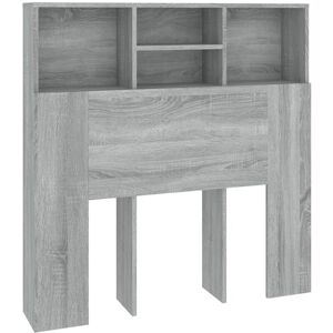 Headboard Cabinet Grey Sonoma 100x19x103.5 cm Vidaxl Grey