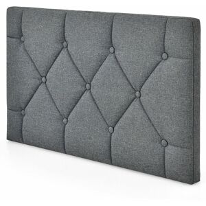 Costway - Wall-mounted Upholstered Headboard Button Tufted Headboard Linen Fabric Surface