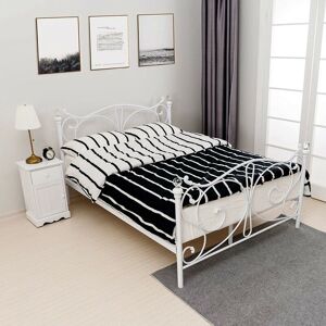 KOSY KOALA White 4FT6 Double Metal Bed Frame With Crystal Finials Bedroom Furniture