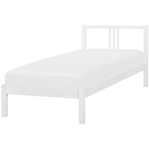 Beliani - Modern Solid Wood eu Single Size Bed Frame 3ft Pine Slatted White Vannes - White