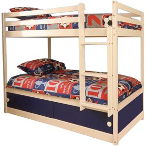 COMFY LIVING Wooden Slide Storage Bunk with Blue Doors