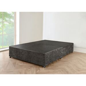 SR LIVING LTD 3FT Charcoal chenille Divan Bed with mattress