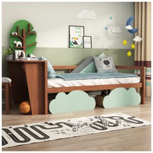 DEWDAT 3FT Kids Toddler Bed with Storage Drawers and Desk, Tree Shelves , Single Tree Shape Daybed with 2 Drawers, 90190cm