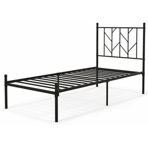 COSTWAY 3FT Single Metal Bed Frame Heavy-duty Slatted Platform Bed with Headboard