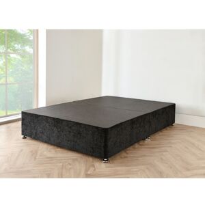 SR LIVING LTD 4FT6 Black chenille Divan Bed with mattress