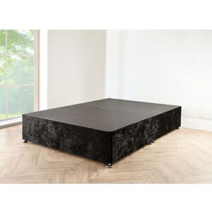 SR LIVING LTD 4FT6 Black crushed velvet Divan Bed with mattress