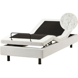 BELIANI Adjustable Bed without Headboard Boucle DUKE 90 x 200 cm (EU Single) Off-White