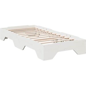 Vidaxl - Bed Frame No Mattress Stackable White 75x190 cm Small Single Solid Wood