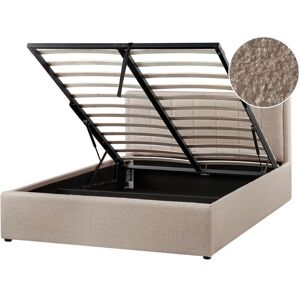 BELIANI Ottoman Bed Boucle MONTLAUR 140 x 200 cm (EU Double) Taupe