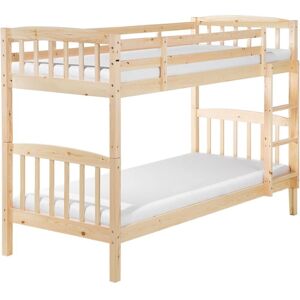 Beliani - Bunk Bed 3' eu Single Children Kids Bedroom High Sleeper Light Pine Wood Revin