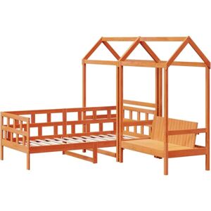 Vidaxl - Day Bed Set with Roof without Mattress Wax Brown 90x200 cm