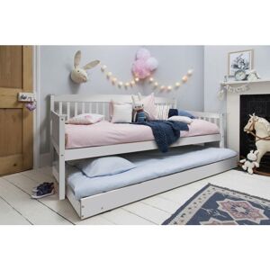 Kosy Koala - Daybed With Pull Out Trundle White 3ft Single with 2 Mattresses Wooden Pine Guest Room Bedroom
