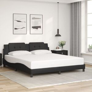 BONNEVIE Double bed,Adult bed,Bed Frame without Mattress Black 180x200 cm Super King Faux Leather VSVS977499
