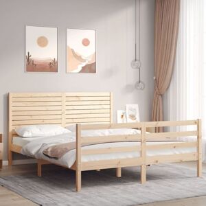 BONNEVIE Double bed,Adult bed,Bed Frame without Mattress King Size Solid Wood VSVS478518