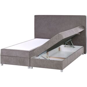 BELIANI Fabric Divan Bed Set with Storage eu King Size 5ft3 Continental Ottoman Bed Bonnell Springs Taupe Minister