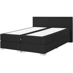 Beliani - Modern Linen Fabric eu King Size Divan Bed 5ft3 Black President