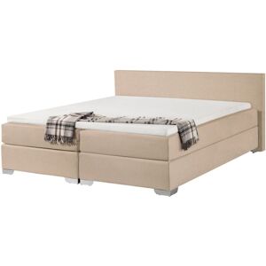 Beliani - Modern Linen Fabric eu Super King Size Divan Bed 6ft Beige President