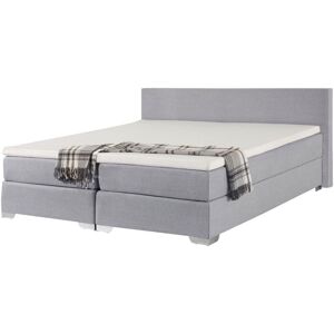 Beliani - Modern Linen Fabric eu Super King Size Divan Bed 6ft Light Grey President