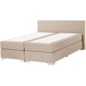 Beliani - Modern Linen Fabric eu King Size Divan Bed 5ft3 Beige President