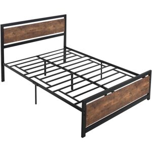 Double Size Metal Bed Frame w/ Headboard & Footboard, 144x195x103cm - Homcom