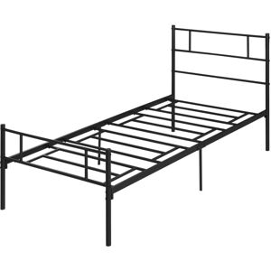 Metal Bed Frame w/ Headboard and Footboard, Underbed Storage Space Single - Homcom