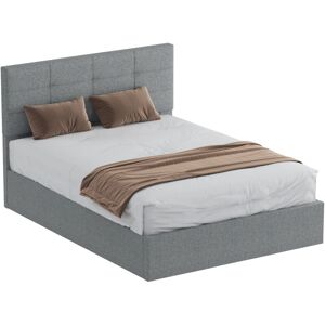 HOMCOM Upholstered Ottoman Bed, 4ft6 Double Storage Bed Frame, Grey