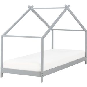 Beliani - Kids House Bed Pine Wood eu Single Size 3ft with Slatted Base Grey Orlu