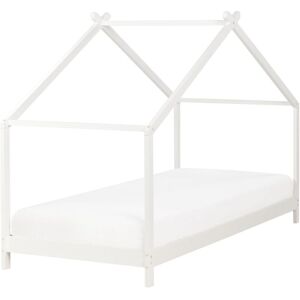 Beliani - Kids House Bed Pine Wood eu Single Size 3ft with Slatted Base White Orlu