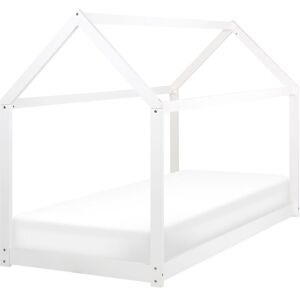 Beliani - Kids House Bed Pine Wood eu Single Size 3ft with Slatted Frame White Tosse