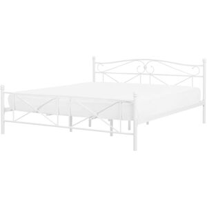 Beliani - Minimalist Retro eu Super King Size Metal Bed Frame 6ft White Rodez