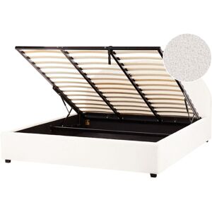 BELIANI Ottoman Bed Boucle VAUCLUSE 180 x 200 cm (EU Super King) Off-White