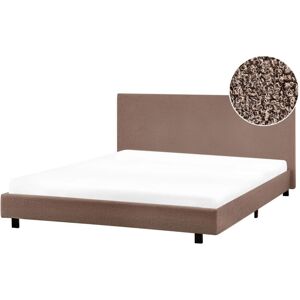 BELIANI Modern Boucle eu King Size Waterbed with Mattress 5ft3 Brown Albi