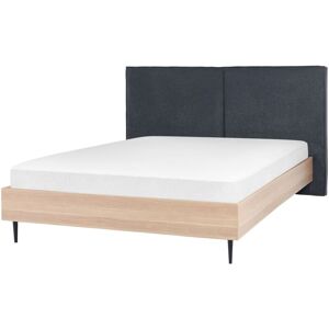 Beliani - Modern eu King Size 5ft3 Bed Upholstered Headboard Dark Grey Izernore