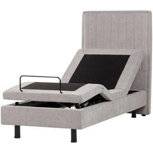 BELIANI Adjustable Bed Fabric DUKE II 80 x 200 cm (EU Small Single) Light Grey