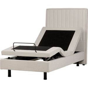 BELIANI Adjustable Bed Fabric DUKE II 90 x 200 cm (EU Single) Light Beige