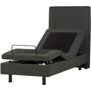Beliani - Modern eu Small Single 2ft6 Electric Bed Adjustable Remote Control Fabric Upholstery Dark Grey Duke ii